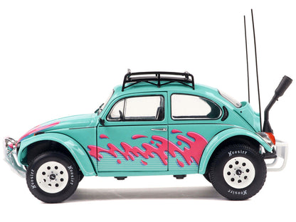 1976 Volkswagen Beetle Baja Miami Green with Pink Graphics 1/18 Diecast Model Car by Solido-2