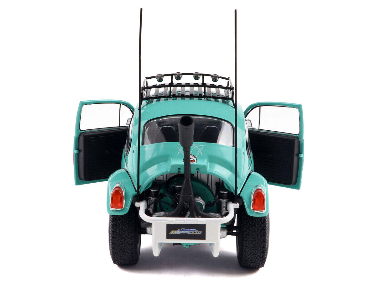 1976 Volkswagen Beetle Baja Miami Green with Pink Graphics 1/18 Diecast Model Car by Solido-0