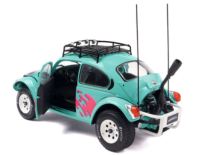 1976 Volkswagen Beetle Baja Miami Green with Pink Graphics 1/18 Diecast Model Car by Solido-1