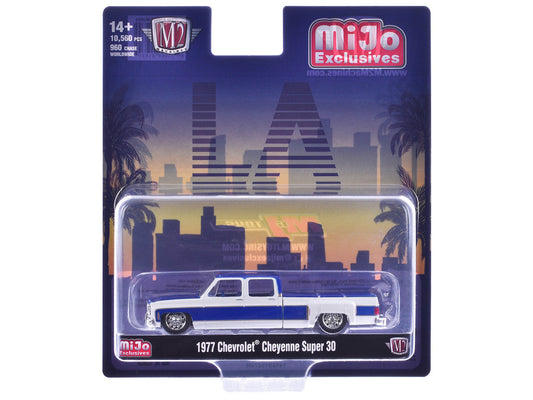 1977 Chevrolet Cheyenne Super 30 Pickup Truck White and Blue ’LA’ Limited Edition to 10560 pieces Worldwide 1/64