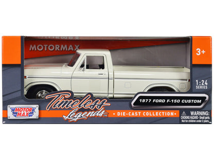 1977 Ford F-150 Custom Pickup Truck White "Timeless Legends" Series 1/24 Diecast Model Car by Motormax-0