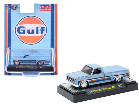 1978 Chevrolet Silverado 30 Pickup Truck ’Gulf Oil’ Light Blue with Stripes Limited Edition to 10560 pieces Worldwide