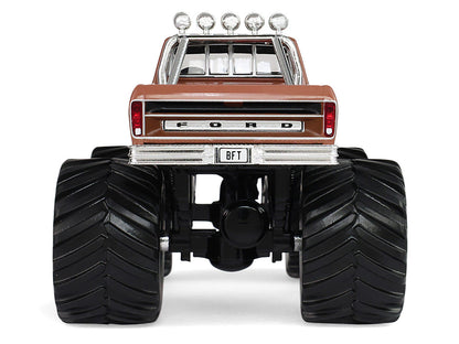 1978 Ford F-350 Monster Truck with 66-Inch Tires "BFT" Brown Two-Tone "Kings of Crunch" Series 1/43 Diecast Model Car by Greenlight-2