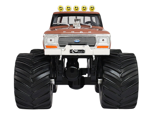 1978 Ford F-350 Monster Truck with 66-Inch Tires "BFT" Brown Two-Tone "Kings of Crunch" Series 1/43 Diecast Model Car by Greenlight-3
