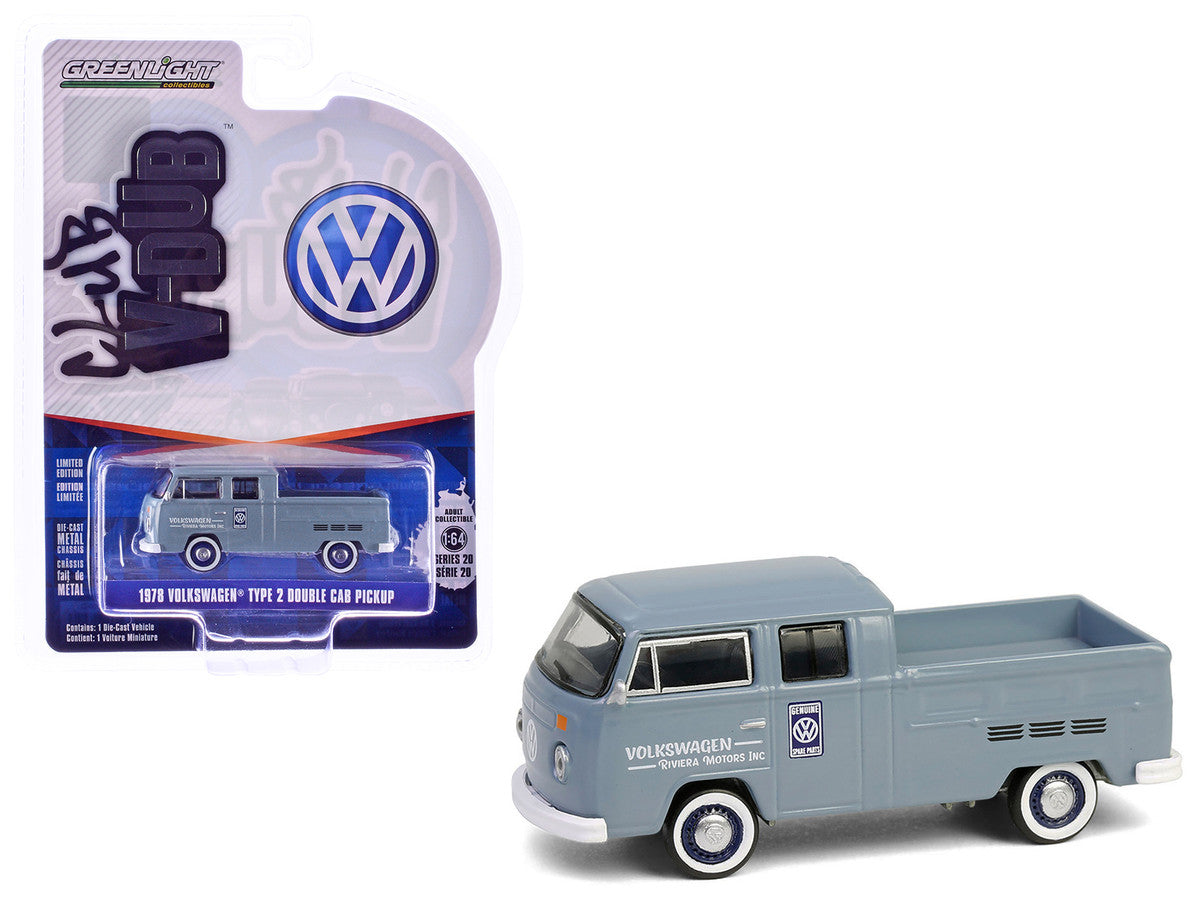 1978 Volkswagen Type 2 Double Cab Pickup Truck "Volkswagen Service" Gray "Club Vee-Dub" Series 20 1/64 Diecast Model Car by Greenlight-4