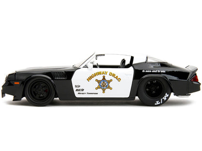 1979 Chevrolet Camaro Z28 Police Black and White "Highway Drag" "Bigtime Muscle" Series 1/24 Diecast Model Car by Jada-2