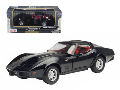 1979 Chevrolet Corvette Black 1/24 Diecast Car Model by Motormax-0