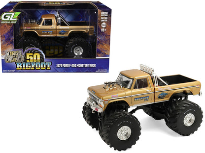 1979 Ford F-250 Monster Truck "Bigfoot #1 50th Anniversary" Gold Metallic "Kings of Crunch" Series 1/43 Diecast Model Car by Greenlight-4