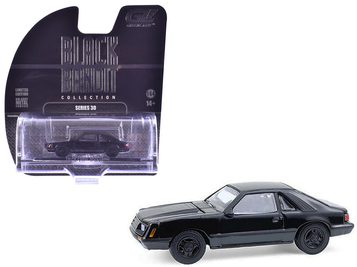 1979 Ford Mustang Fastback Black "Black Bandit" Series 30 1/64 Diecast Model Car by Greenlight-2