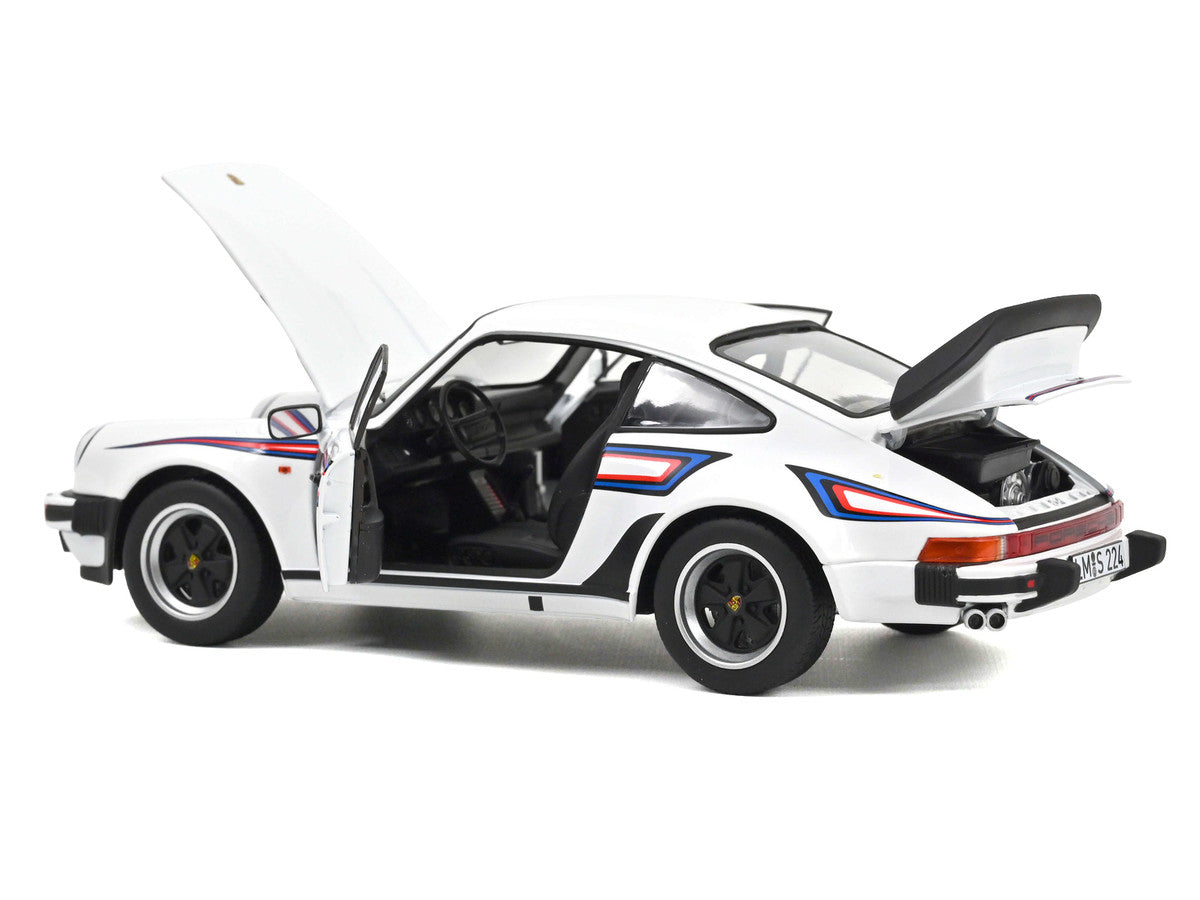 1980 Porsche 911 Turbo 3.3 White with Blue and Red Graphics 1/18 Diecast Model Car by Norev-0