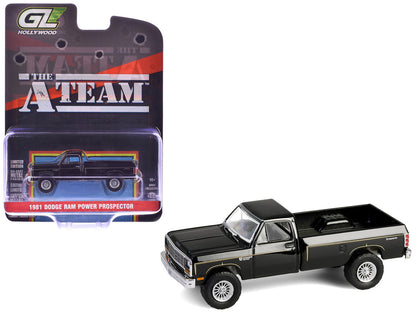 1981 Dodge Power Ram Prospector Pickup Truck Black "The A-Team" (1983-1987) TV Series "Hollywood Series" Release #43 1/64 Diecast Model Car by Greenlight-4