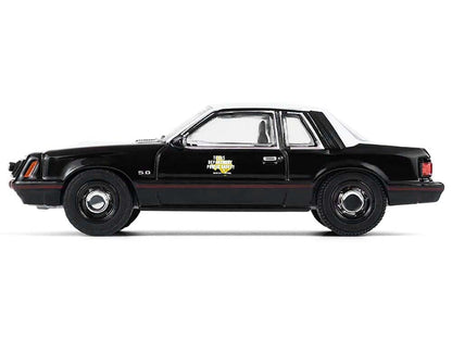 1982 Ford Mustang SSP "Texas Department of Public Safety Highway Patrol" Black with White Hood and Top "Hobby Exclusive" Series 1/64 Diecast Model Car by Greenlight-3