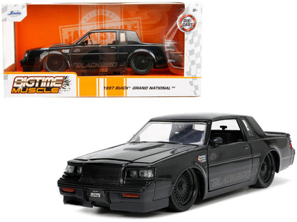 1987 Buick Grand National Black Metallic "Blackbird" "Bigtime Muscle" Series 1/24 Diecast Model Car by Jada-0