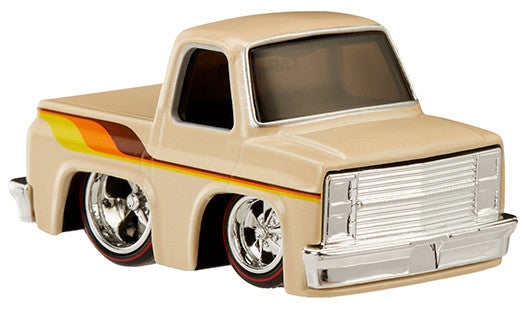 1987 Chevrolet C10 Pickup Truck Beige with Stripes ’Customs’ Series 3 Diecast Model Car by CarTuned - Car Models