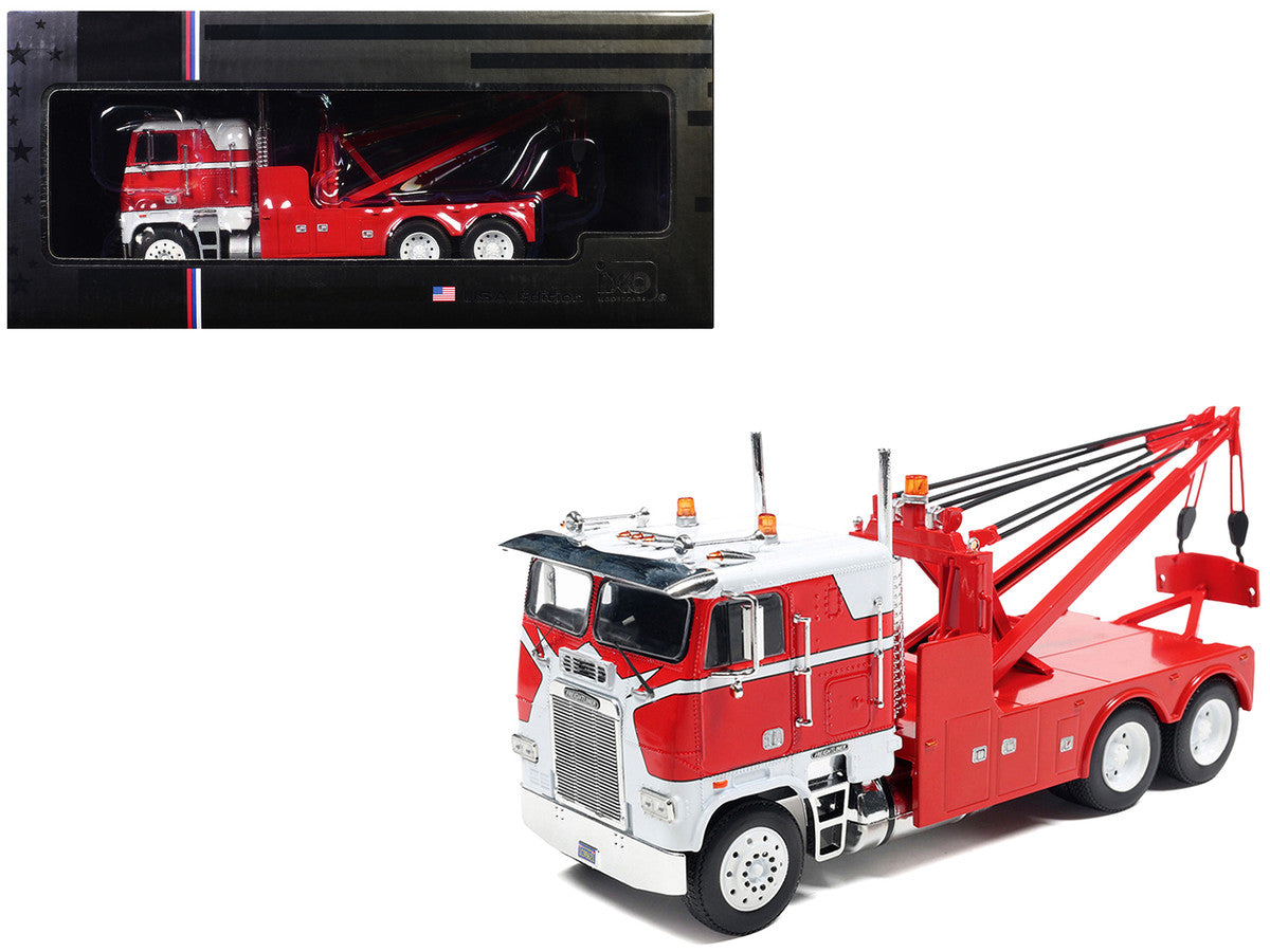 1987 Freightliner FLA Tow Truck Red and White 1/43 Diecast Model by IXO Models-3