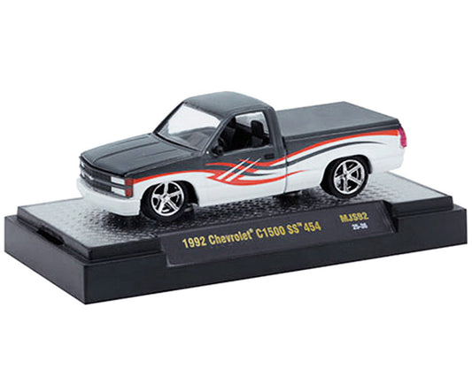 1992 Chevrolet C1500 SS 454 Pickup Truck Gray and White with Graphics Limited Edition to 9680 pieces Worldwide 1/64