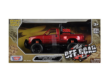 1992 GMC Sierra GT Pickup Truck Off Road Red 1/24 Diecast Model by Motormax-2