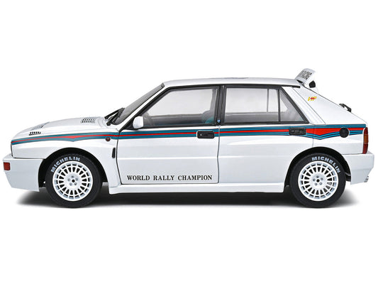 1992 Lancia Delta HF Integrale Evo 1 Martini 6 White with Blue and Red Stripes "World Rally Champion - Martini Racing" 1/18 Diecast Model Car by Solido-2