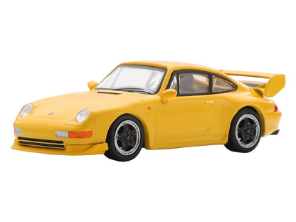 1995 Porsche 911 Carrera RS 3.8 Yellow 1/64 Model Car by Spark-1