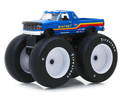 1996 Ford F-250 Monster Truck "Bigfoot #7" Metallic Blue with Stripes "Kings of Crunch" Series 5 1/64 Diecast Model Car by Greenlight-1