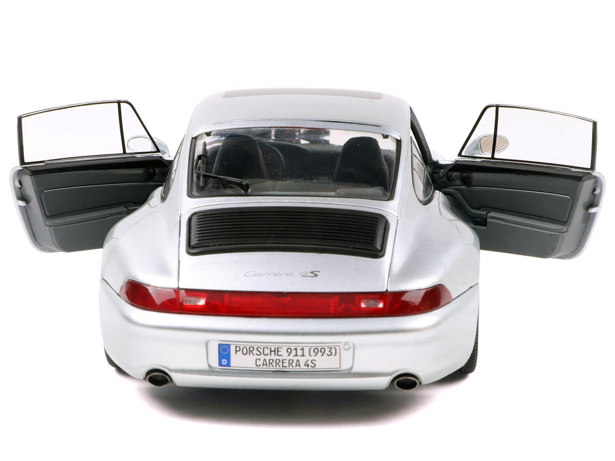 1996 Porsche 911 (993) 4S Polar Silver Metallic 1/18 Diecast Model Car by Solido-3