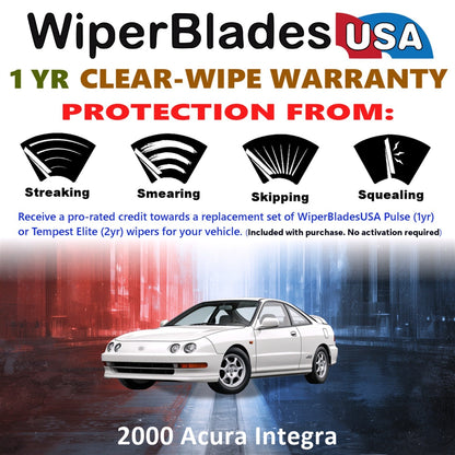 2000 Acura Integra Wiper Blades Set w/1yr Warranty (Set of 2) Pulse Beam Wipers-1