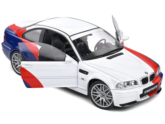 2000 BMW E46 M3 ’Streetfighter’ White with Blue and Red Graphics 1/18 Diecast Model Car by Solido - Car Models