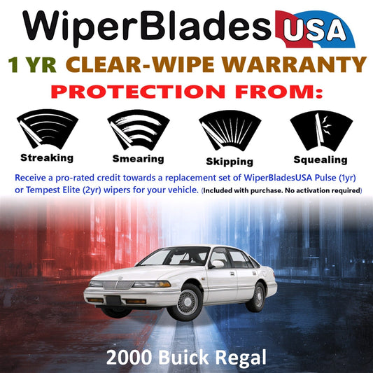 2000 Buick Regal Wiper Blades Set w/1yr Warranty (Set of 2) Pulse Beam Wipers-1
