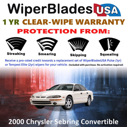2000 Chrysler Sebring (Convertible) Wiper Blades Set w/1yr Warranty (Set of 2)-1