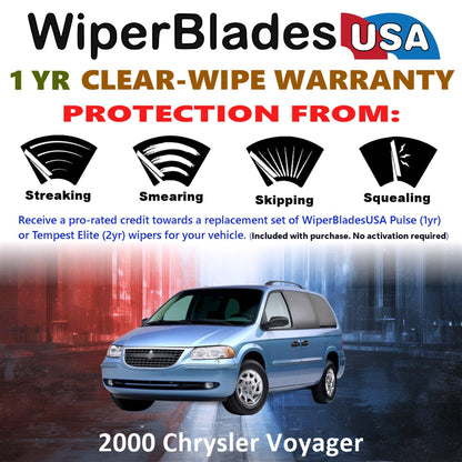 2000 Chrysler Voyager Wiper Blades w/1yr Wear Warranty (Set of 2) Wipers-1