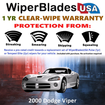 2000 Dodge Viper Wiper Blades Set w/1yr Warranty (Set of 2) Pulse Beam Wipers-1