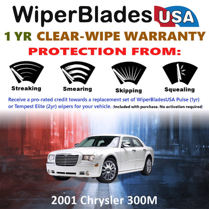 2001 Chrysler 300M Wiper Blades Set w/1yr Warranty (Set of 2) Pulse Beam Wipers-1