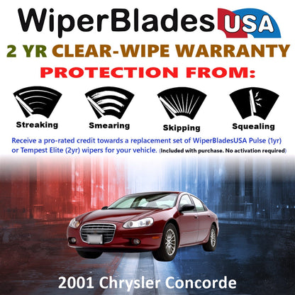 2001 Chrysler Concorde Wiper Blades w/2yr Wear Warranty (Set of 2) Beam Wipers-1