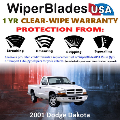2001 Dodge Dakota Wiper Blades Set w/1yr Warranty (Set of 2) Pulse Beam Wipers-1