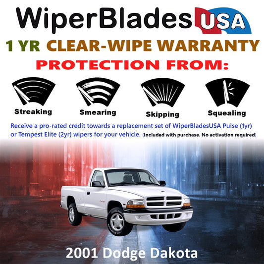 2001 Dodge Dakota Wiper Blades Set w/1yr Warranty (Set of 2) Pulse Beam Wipers-1