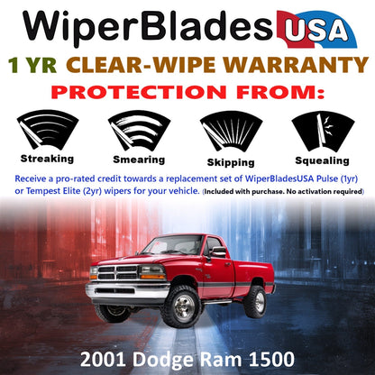 2001 Dodge Ram 1500 Wiper Blades Set w/1yr Warranty (Set of 2) Pulse Beam Wipers-1