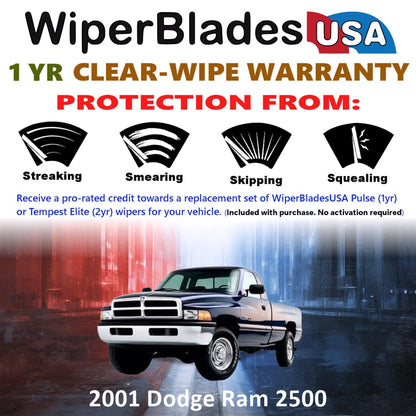 2001 Dodge Ram 2500 Wiper Blades Set w/1yr Warranty (Set of 2) Pulse Beam Wipers-1