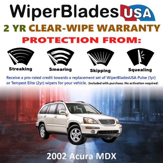 2002 Acura MDX Wiper Blades Set w/2yr Warranty (Set of 2) Tempest Elite Wipers-1