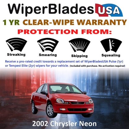 2002 Chrysler Neon Wiper Blades Set w/1yr Warranty (Set of 2) Pulse Beam Wipers-1