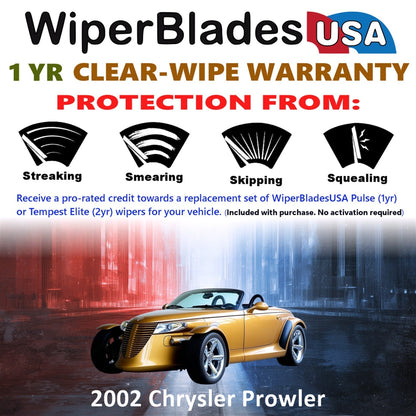 2002 Chrysler Prowler Wiper Blades w/1yr Wear Warranty (Set of 2) Wipers-1