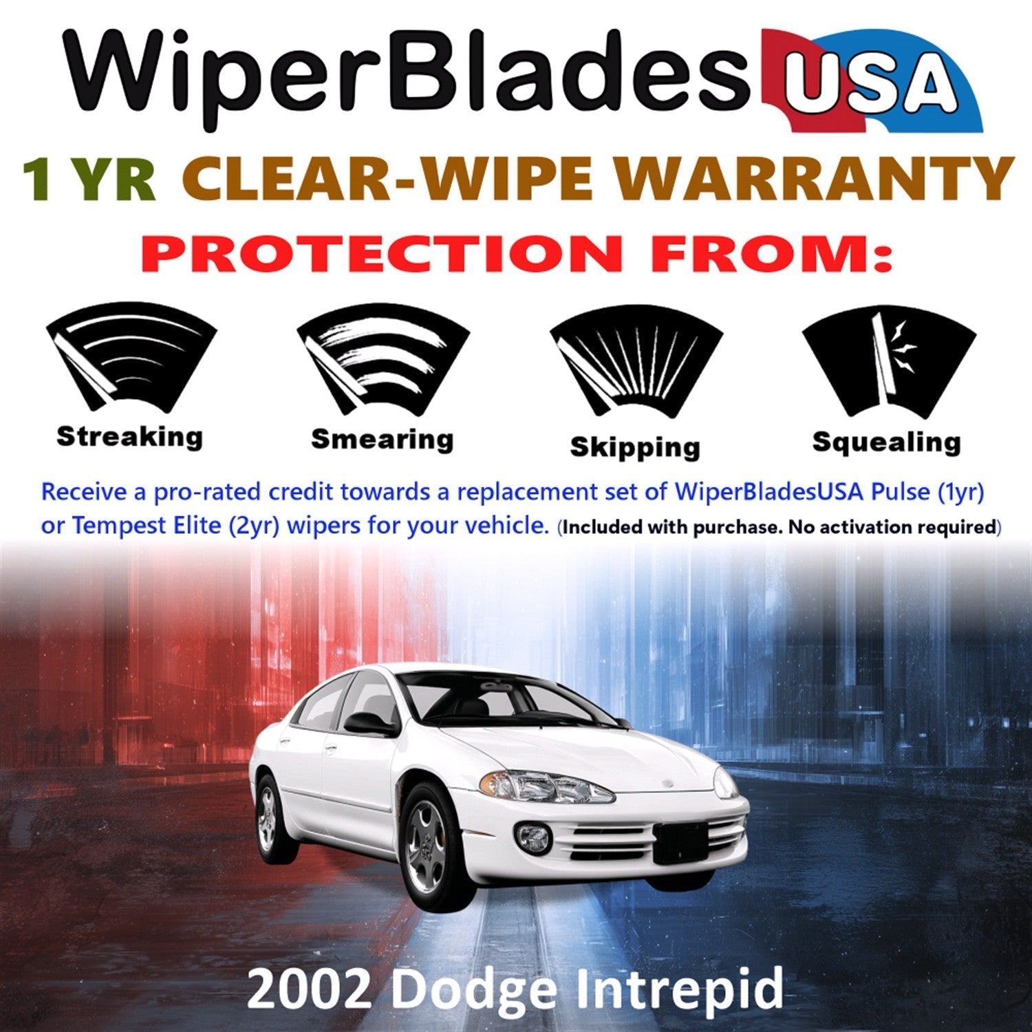 2002 Dodge Intrepid Wiper Blades Set w/1yr Warranty (Set of 2) Pulse Beam Wipers-1