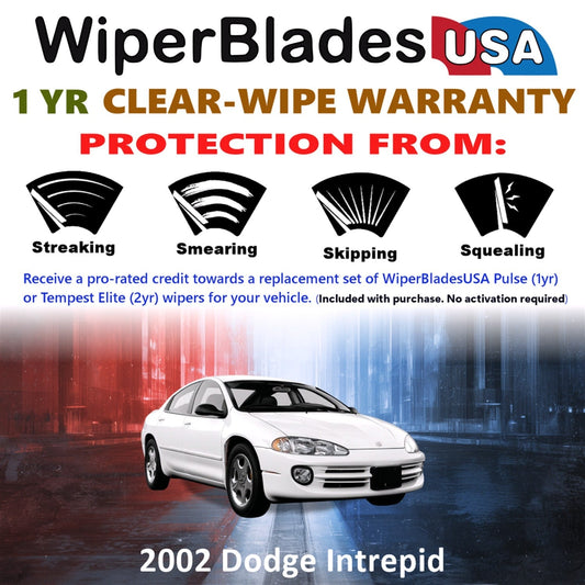 2002 Dodge Intrepid Wiper Blades Set w/1yr Warranty (Set of 2) Pulse Beam Wipers-1
