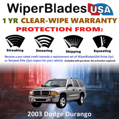 2003 Dodge Durango Wiper Blades Set w/1yr Warranty (Set of 2) Pulse Beam Wipers-1