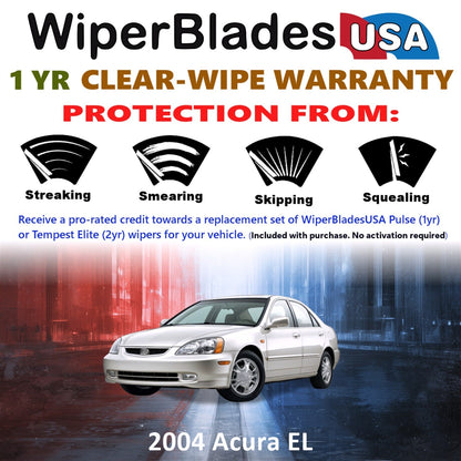 2004 Acura EL Wiper Blades Set w/1yr Wear Warranty (Set of 2) Pulse Beam Wipers-1