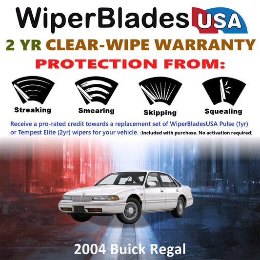 2004 Buick Regal Wiper Blades Set w/2yr Warranty (Set of 2) Tempest Elite Wipers-1