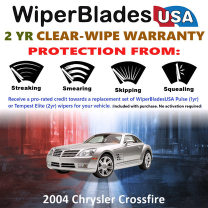 2004 Chrysler Crossfire Wiper Blades w/2yr Wear Warranty (Set of 2) Beam Wipers-1