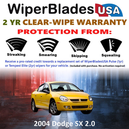2004 Dodge SX 2.0 Wiper Blades Set w/2yr Wear Warranty (Set of 2) Tempest Elite-1