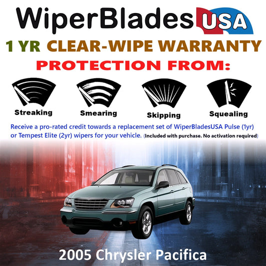 2005 Chrysler Pacifica Wiper Blades w/1yr Wear Warranty (Set of 2) Wipers-1