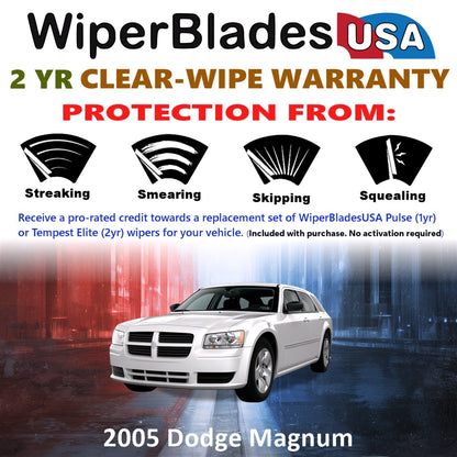2005 Dodge Magnum Wiper Blades w/2yr Wear Warranty (Set of 3) w/Rear Beam Wipers-1
