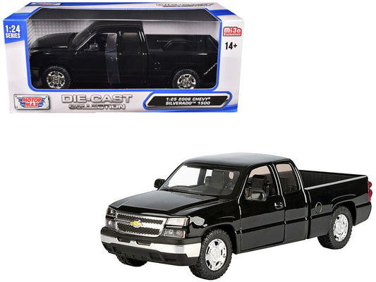 2006 Chevrolet Silverado 1500 Pickup Truck Black "Die-Cast Collection" Series 1/25 Diecast Model Car by Motormax-0